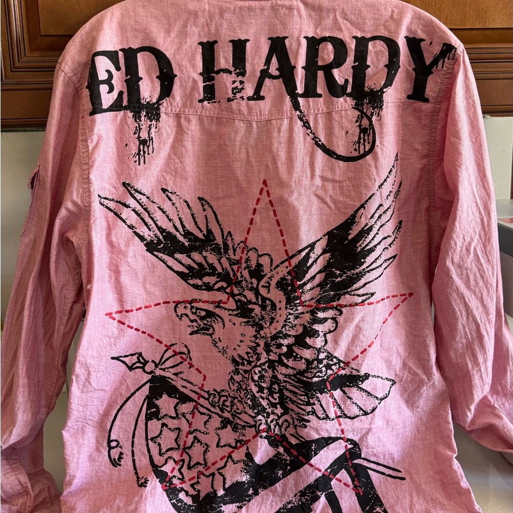 Ed Hardy Pink Western Eagle Shirt